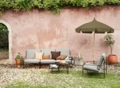 Ferm LIVING Agnes Kukkateline, 45 Cm, Rottinki -FINISH DESIGN Myymälä fermLIVING SS22 LullUmbrella MilitaryOlive image 1